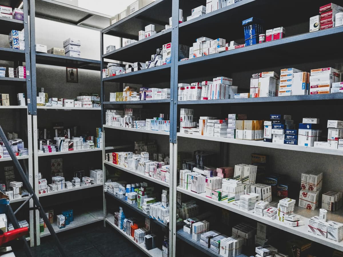 Pharmacy shelves